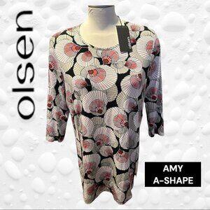 Olsen AMY A-STYLE patterned top NWT size M-10